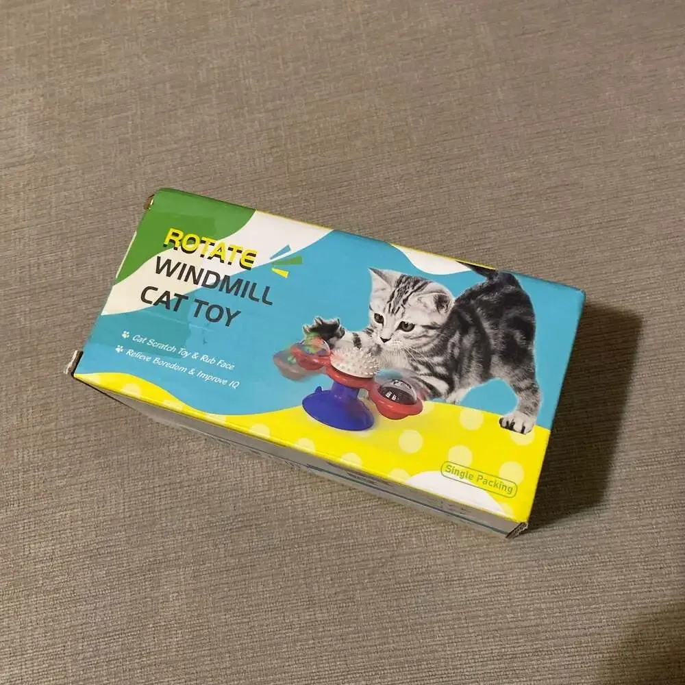 “Windmill' Rotating Suction Cup Interactive Spinning Cat Toy